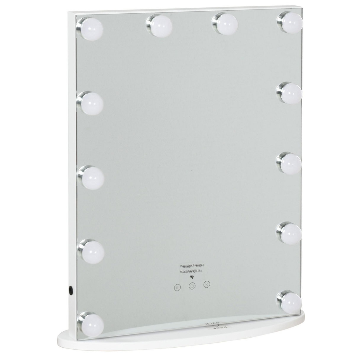 HOMCOM Miroir maquillage Hollywood lumineux LED intensité réglable pour coiffeuse dim. 41L x 13P x 51H