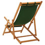 Voir la diapositive 4 : VIDAXL Chaise pliable de plage bois d'eucalyptus solide et tissu vert