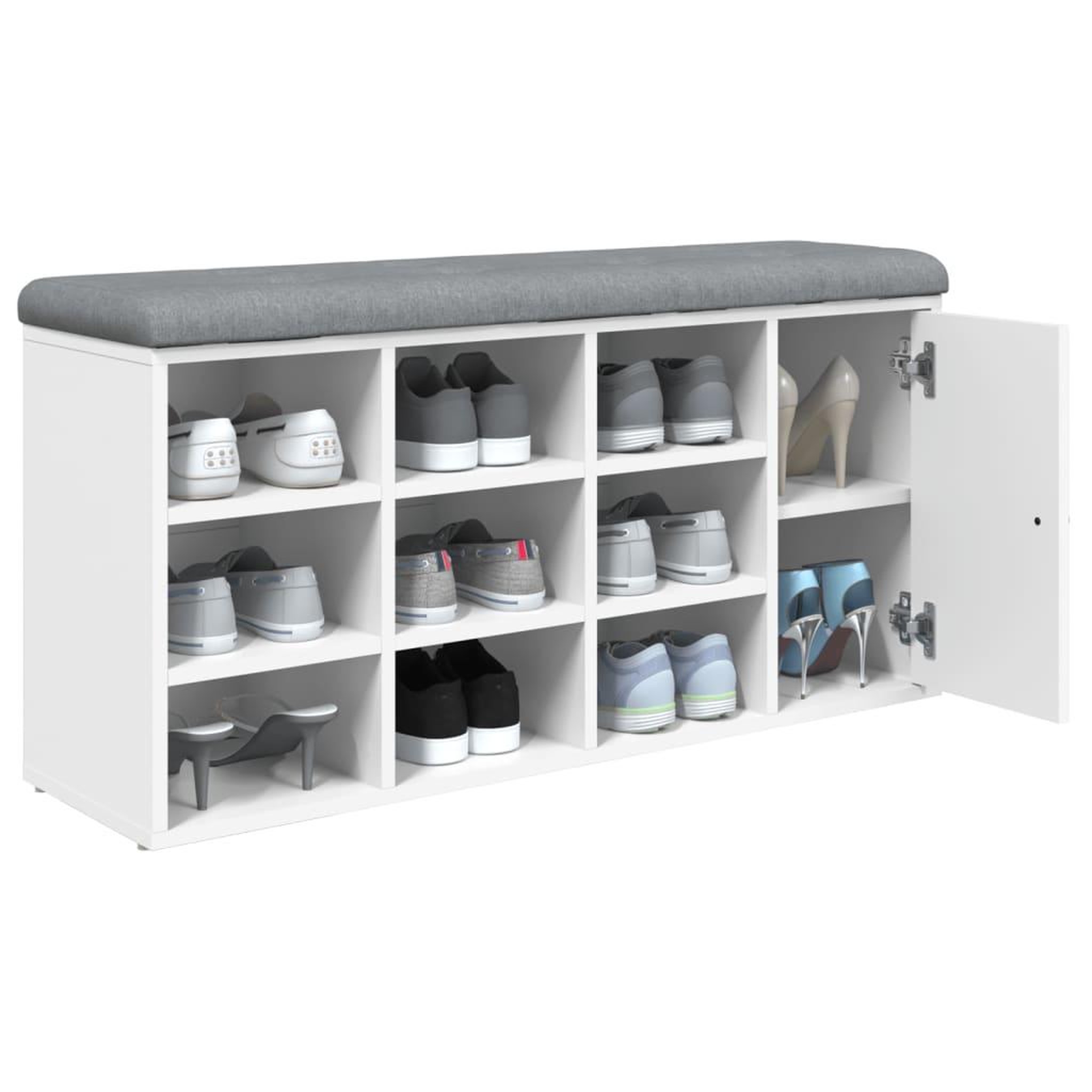 Voir la diapositive 4 : VIDAXL Banc a chaussures blanc 102x32x50 cm bois d'ingenierie