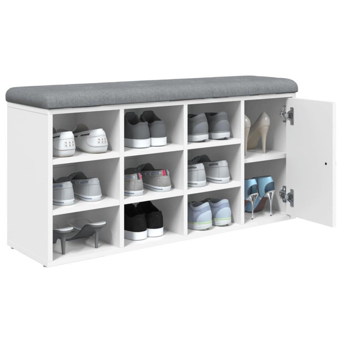 VIDAXL Banc a chaussures blanc 102x32x50 cm bois d'ingenierie