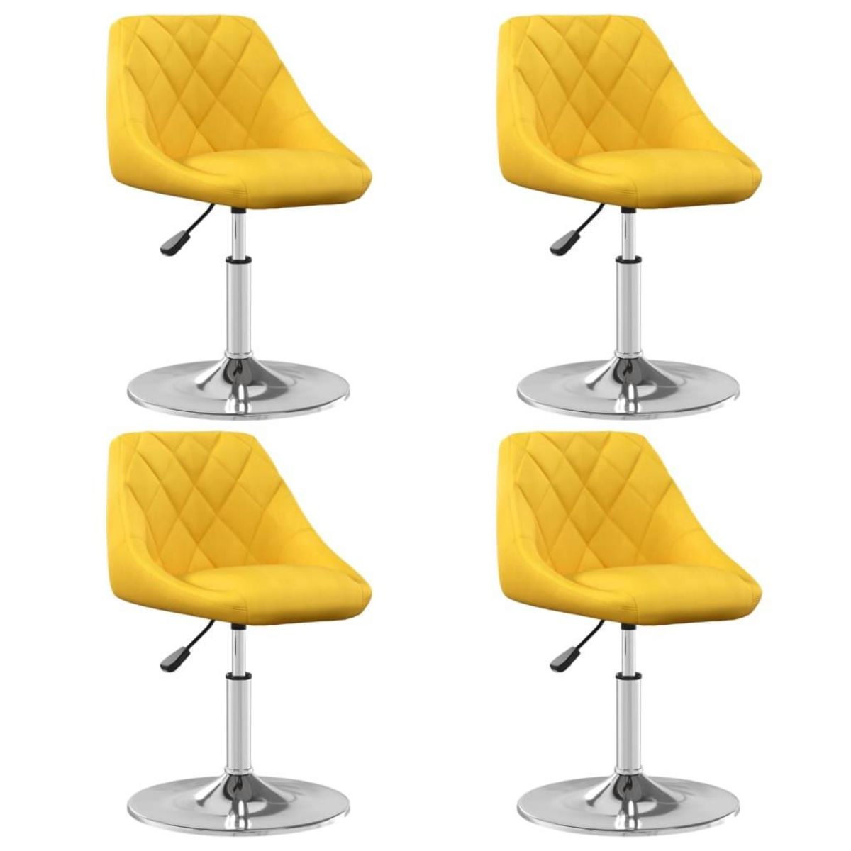 VIDAXL Chaises pivotantes a manger lot de 4 jaune moutarde velours