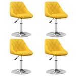 VIDAXL Chaises pivotantes a manger lot de 4 jaune moutarde velours