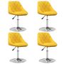Voir la diapositive 1 : VIDAXL Chaises pivotantes a manger lot de 4 jaune moutarde velours