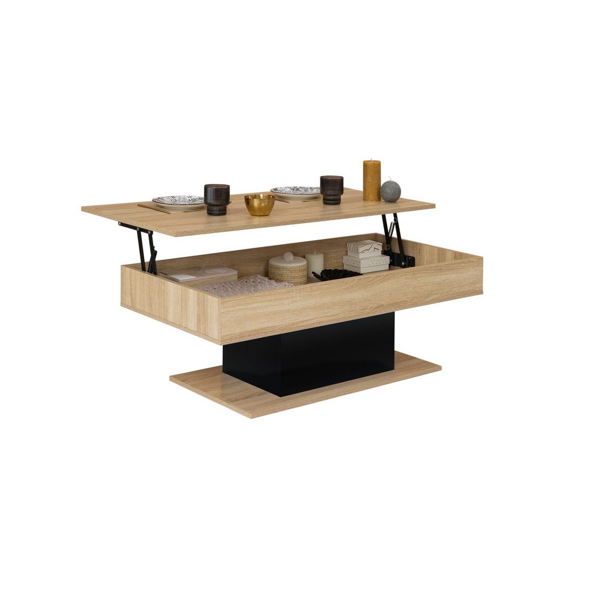 Table basse plateau relevable L110 cm TINA