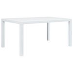 VIDAXL Table de jardin Blanc 150x90x72 cm Plastique Aspect de rotin