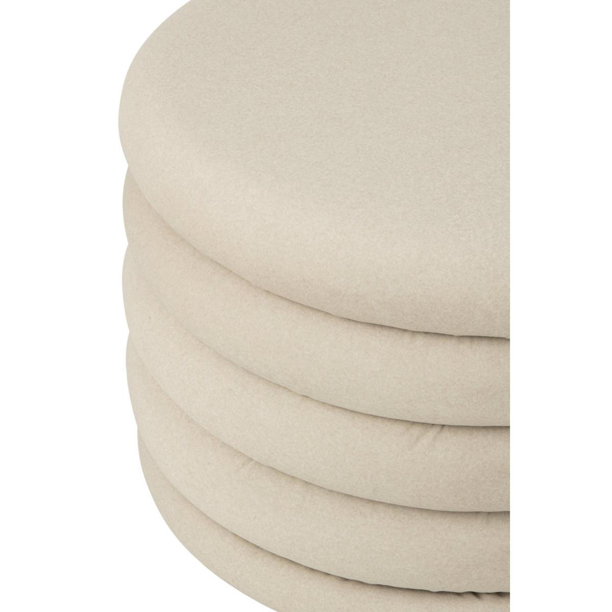 Voir la diapositive 4 : J-LINE Pouf coffre côtelé  mich  59cm écru