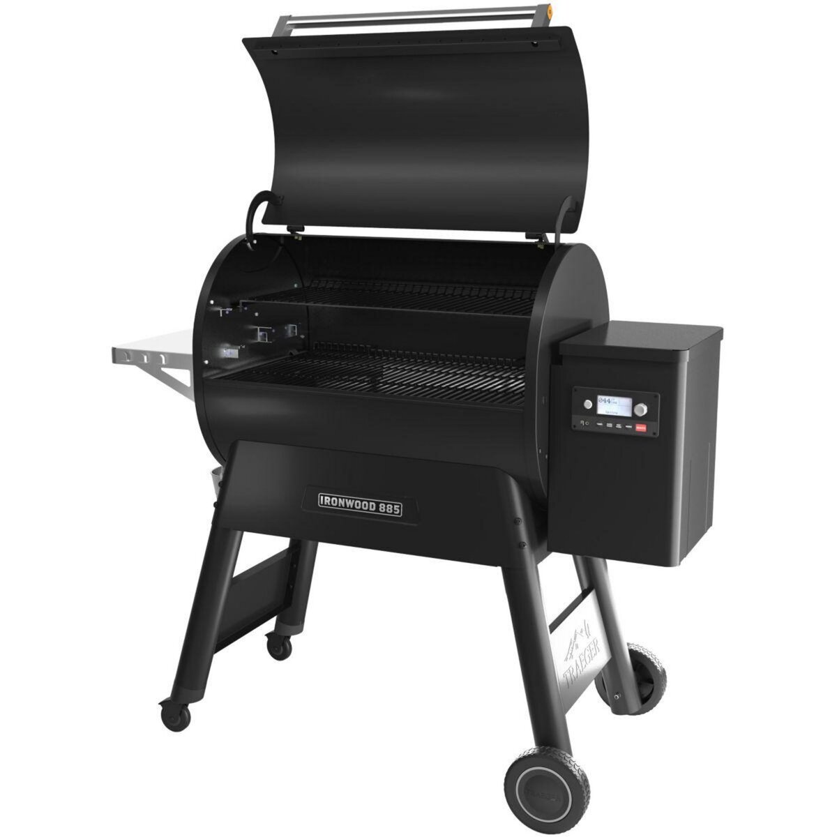 TRAEGER Barbecue pellet IRONWOOD 885 noir sur chariot, grille haute 76x26.5 cm, grille basse 76x48 cm