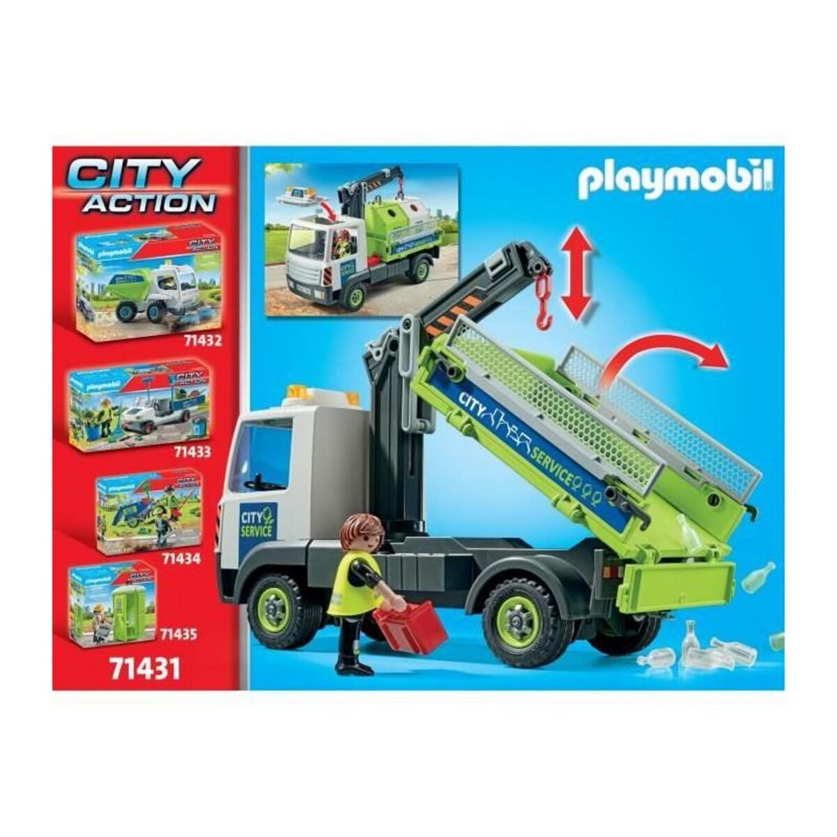 PLAYMOBIL 71431 Camion-grue de recyclage de verre