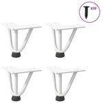VIDAXL Pieds de table en forme d'epingle a cheveux 4 pcs blanc 10 cm
