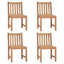 Voir la diapositive 1 : VIDAXL Chaises de jardin lot de 4 Bois de teck solide