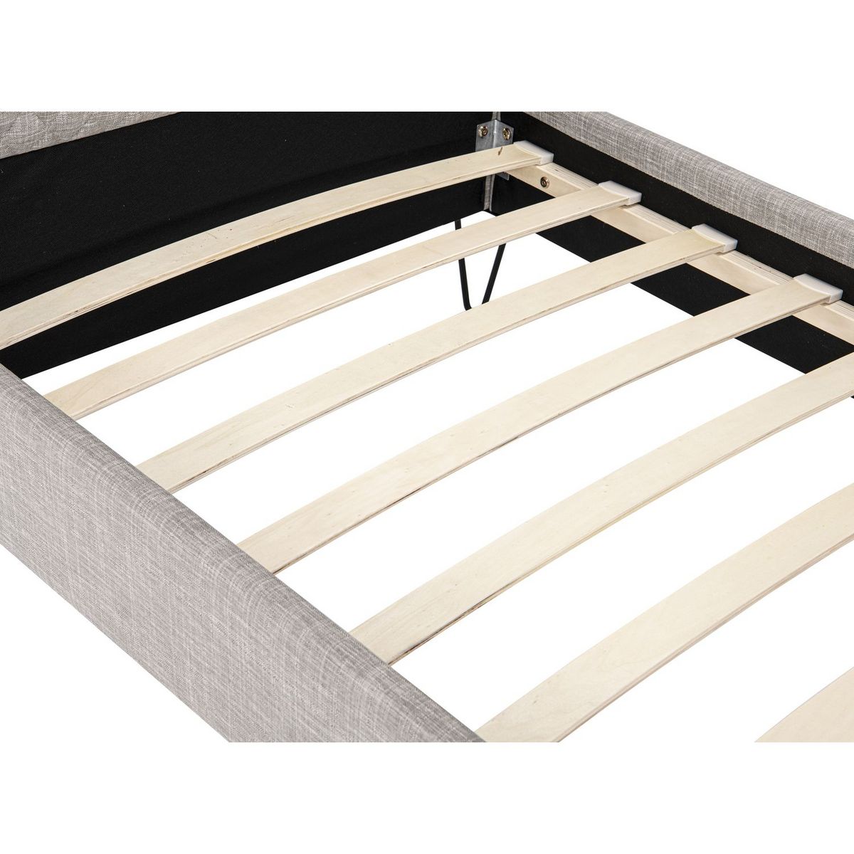 Lit simple avec sommier et tête de lit effet matelassé 90x190 cm ALBAN