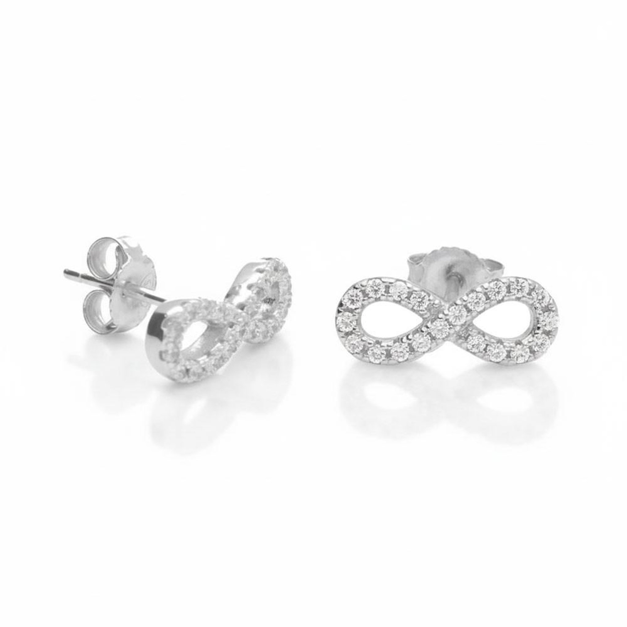 L'ATELIER D'AZUR Boucles d'Oreilles Argent 925/000 Rhodié - Infini Pavé de Zirconiums