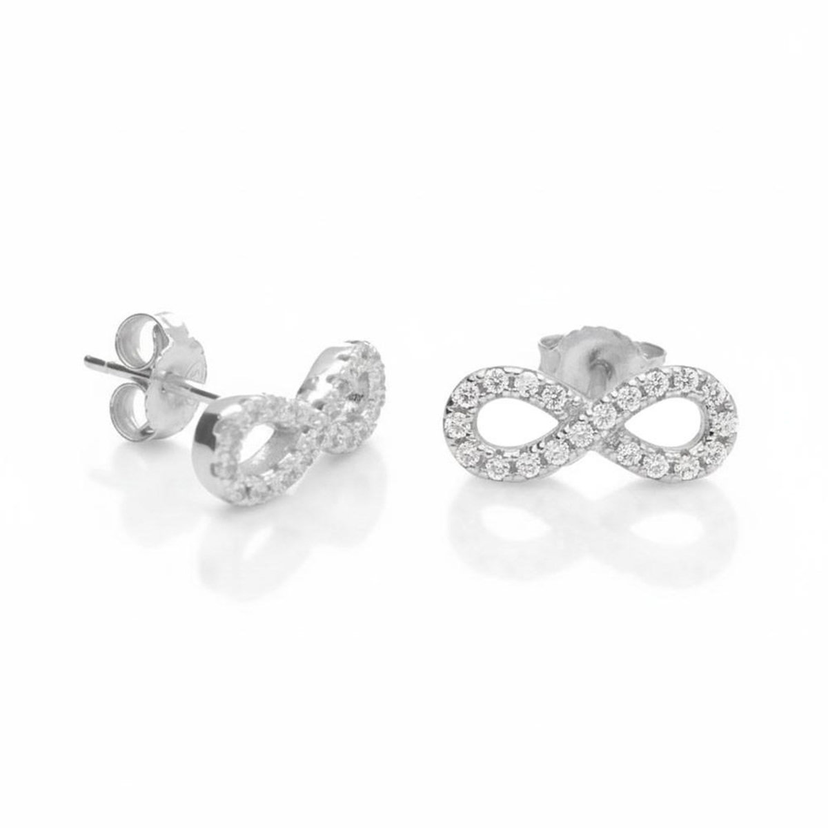 L'ATELIER D'AZUR Boucles d'Oreilles Argent 925/000 Rhodié - Infini Pavé de Zirconiums