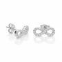Voir la diapositive 1 : L'ATELIER D'AZUR Boucles d'Oreilles Argent 925/000 Rhodié - Infini Pavé de Zirconiums