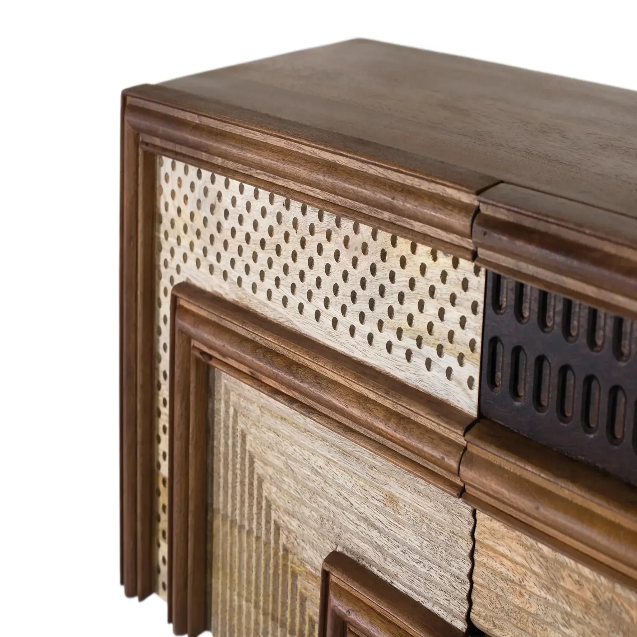 Voir la diapositive 4 : GINER Y COLOMER SL Meuble tv en bois de manguier 140 cm style naturel moderne