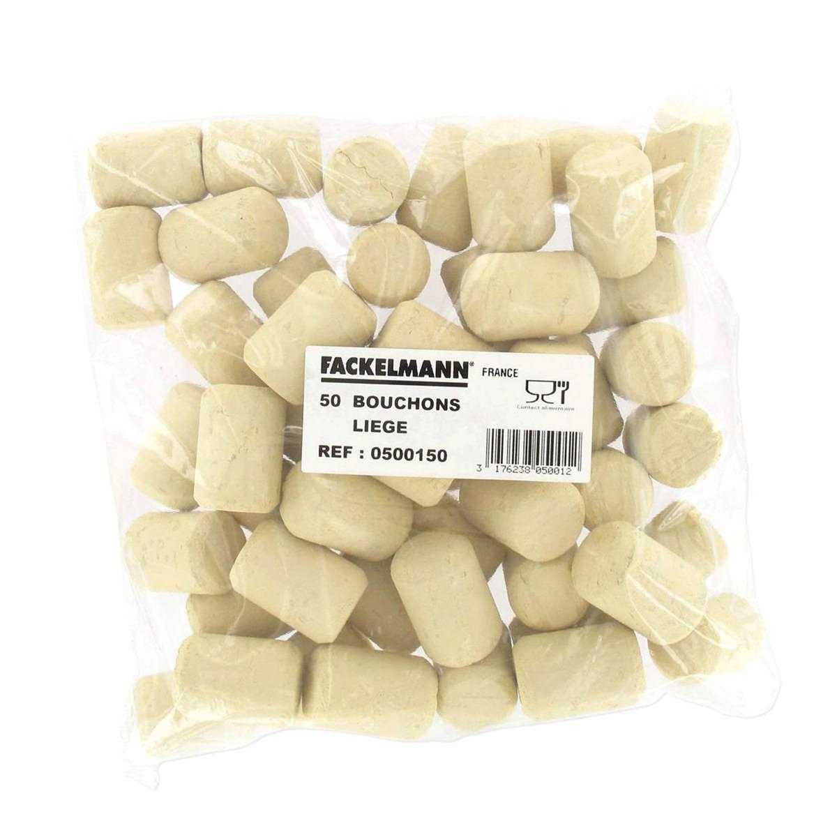 Fackelmann Lot de 50 bouchons de liège droits Fackelmann Bar Concept