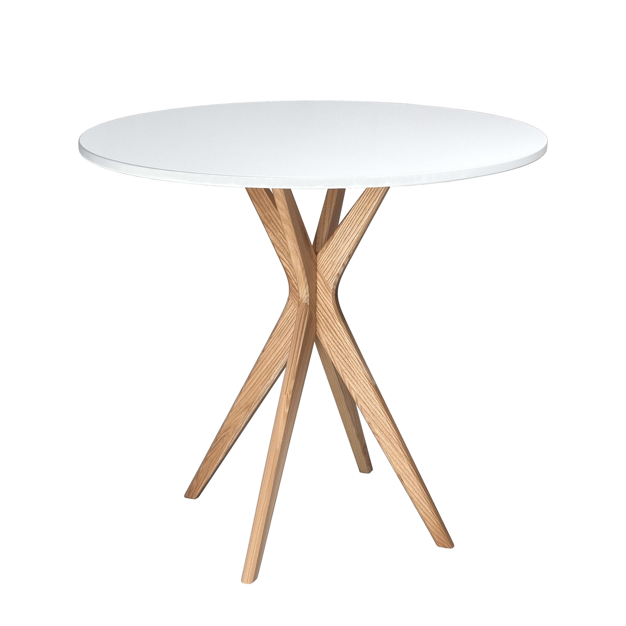 RAGABA Jubi Table à manger ronde | Pied en frêne. Coloris disponibles : Blanc, Beige, Bicolore, Maron / Marron, Vert