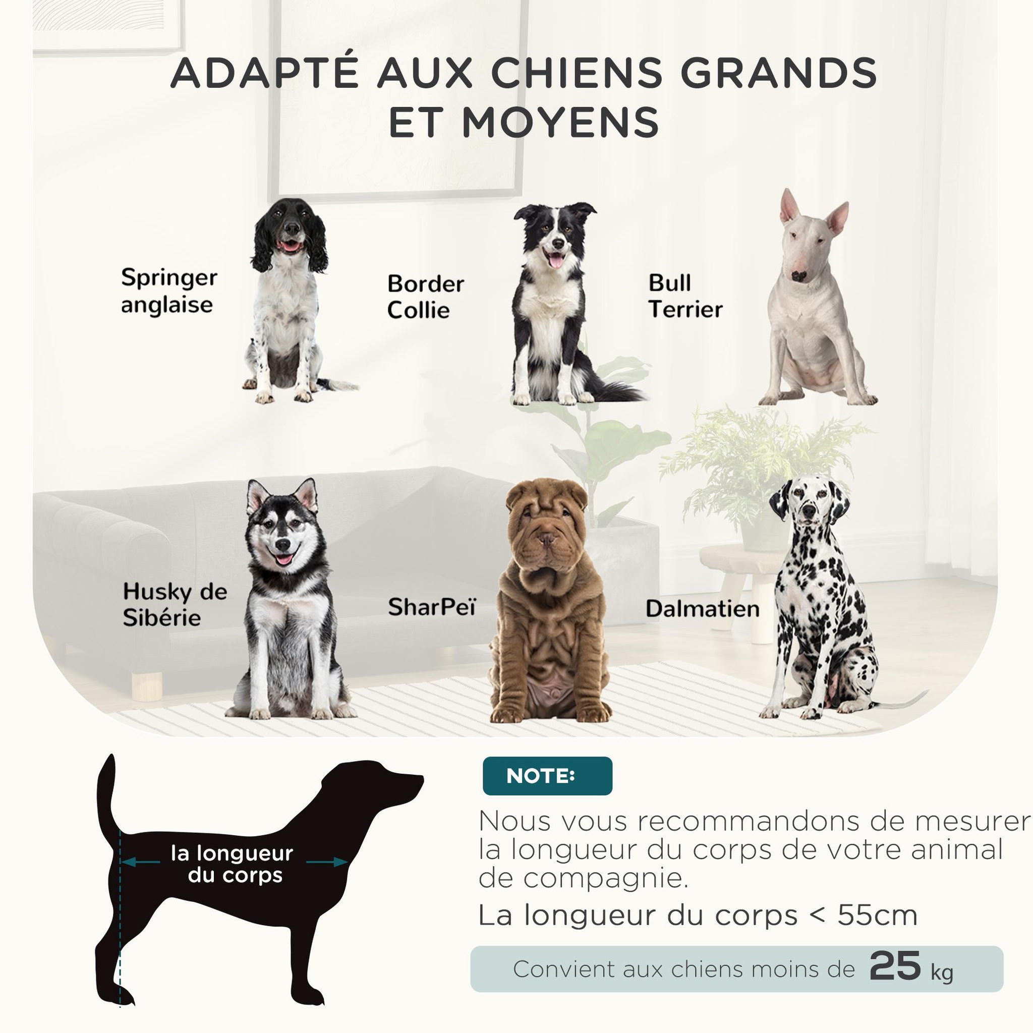 Voir la diapositive 4 : PAWHUT Canapé chien lit pour chien design scandinave coussin moelleux piètement bois dim. 100L x 62l x 32H cm polyester gris