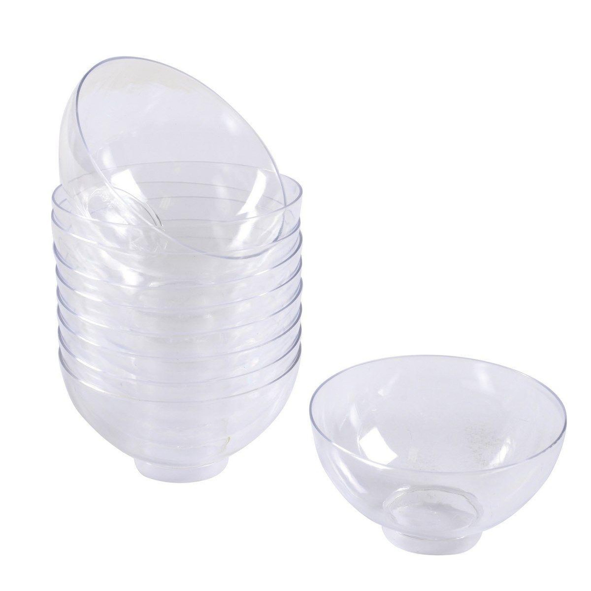 HOMEA Lot de 25 Verrines Rondes en Plastique Réutilisable  Mini Apéritif  50ml Transparent