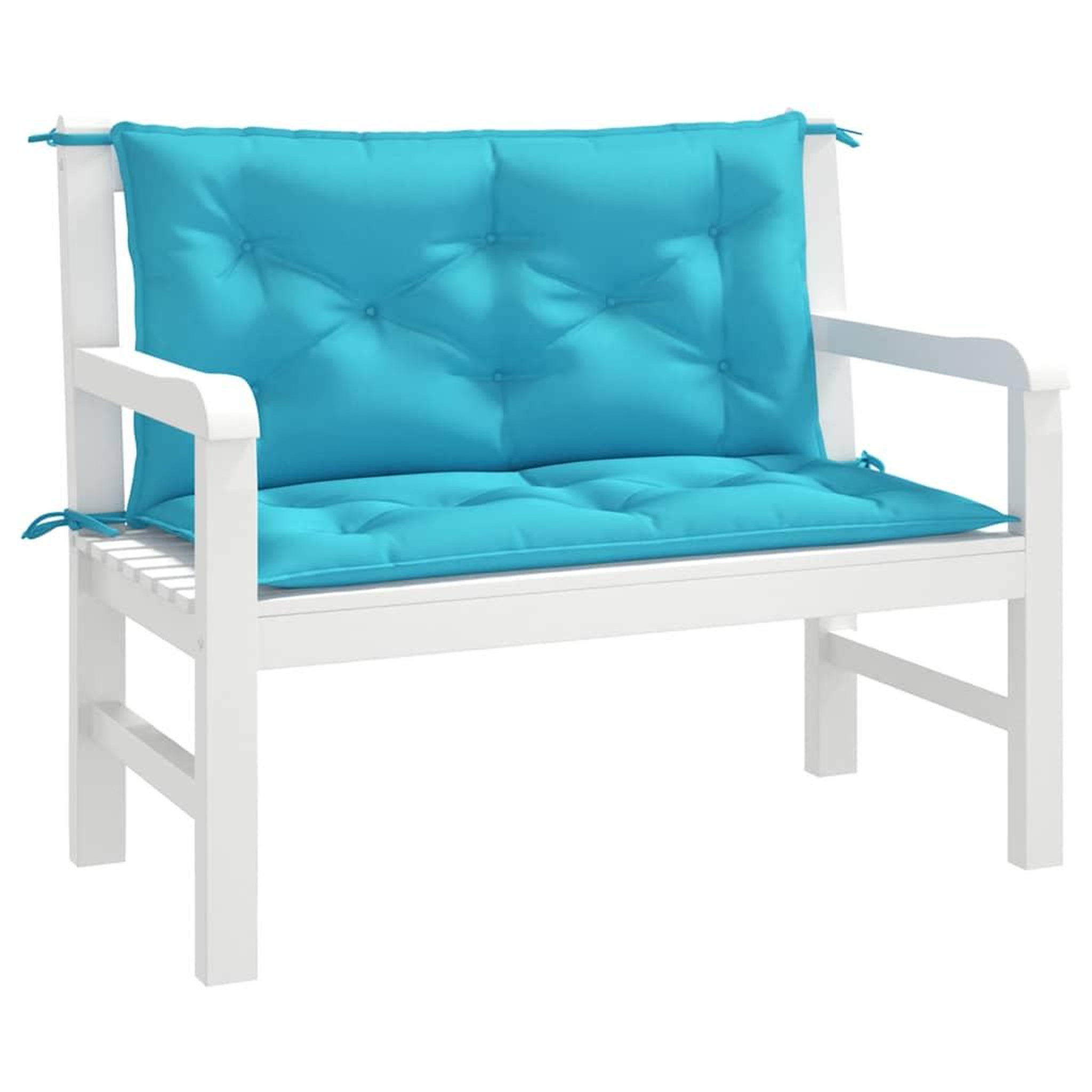 Voir la diapositive 4 : VIDAXL Coussins de banc de jardin lot de 2 turquoise 100x50x7 cm tissu