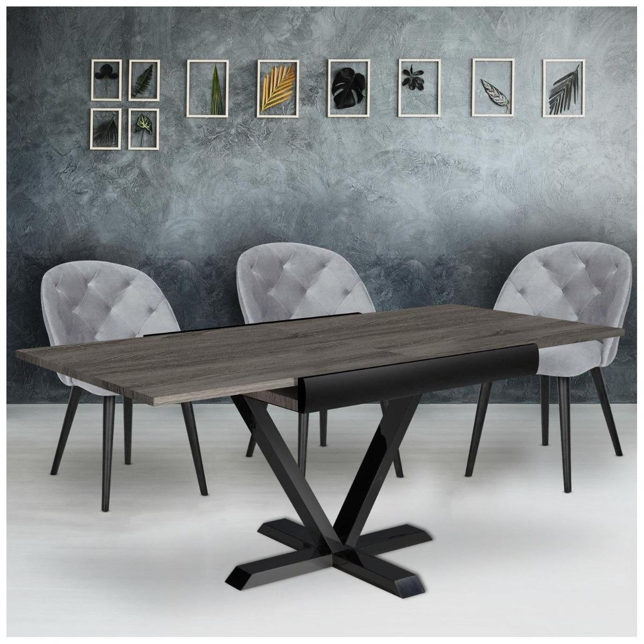 Voir la diapositive 3 : Paris Prix Table à manger extensible  shoreditch  90-180cm marron