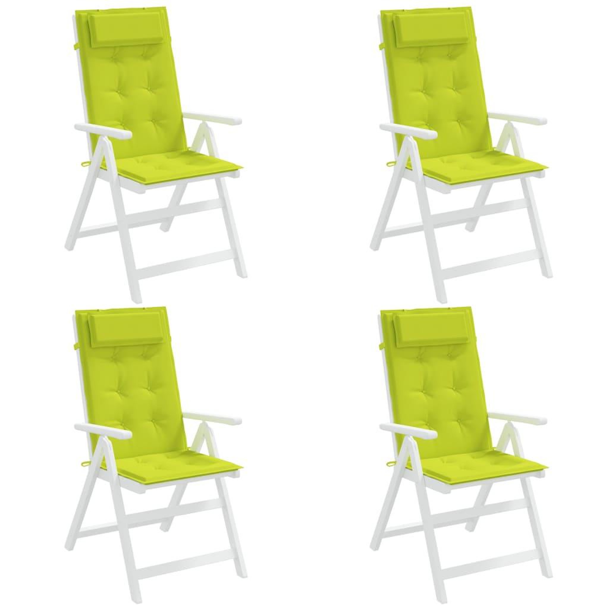 Voir la diapositive 4 : VIDAXL Coussins de chaise a dossier haut lot de 4 vert vif