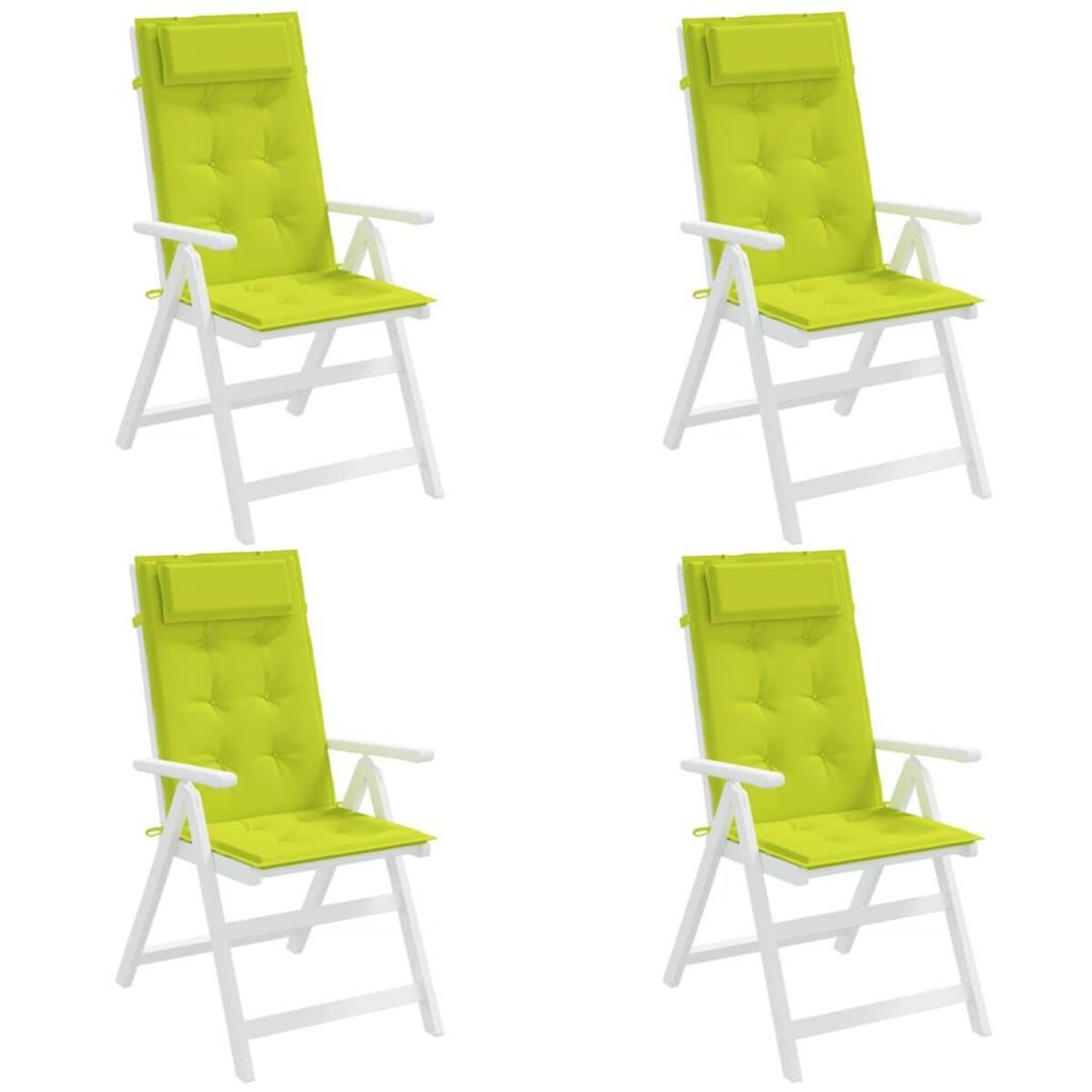 VIDAXL Coussins de chaise a dossier haut lot de 4 vert vif