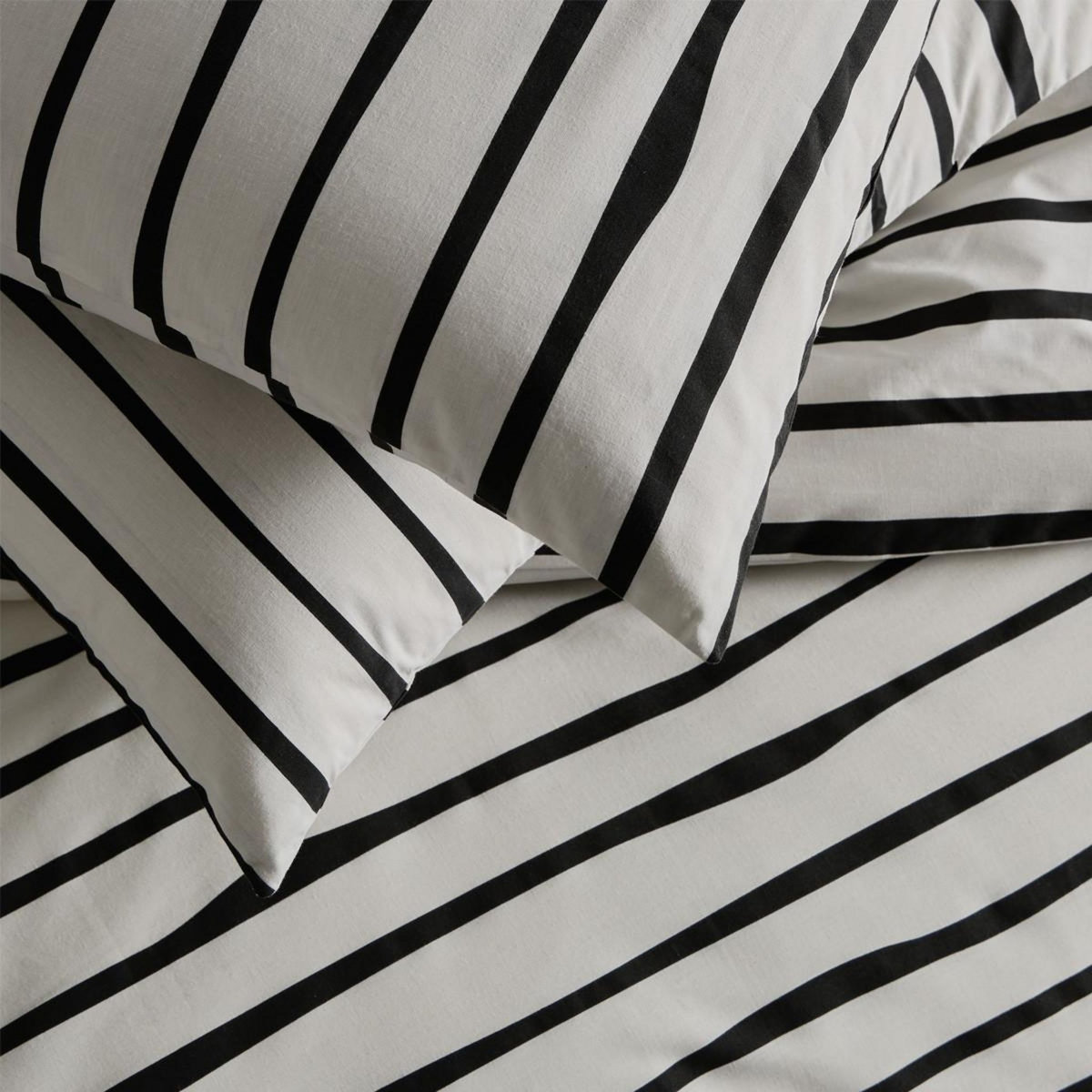 FUTURE HOME Parure de lit 2 personnes à rayures en polycoton