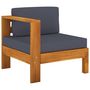 Voir la diapositive 5 : VIDAXL Salon de jardin 5 pcs avec coussins gris fonce Bois d'acacia