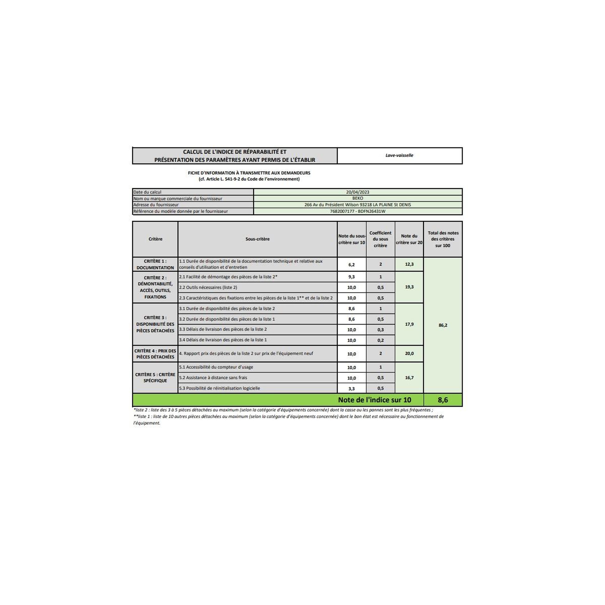 Voir la diapositive 4 : Beko Lave-vaisselle 60cm 14 couverts 44db - bdfn26431w