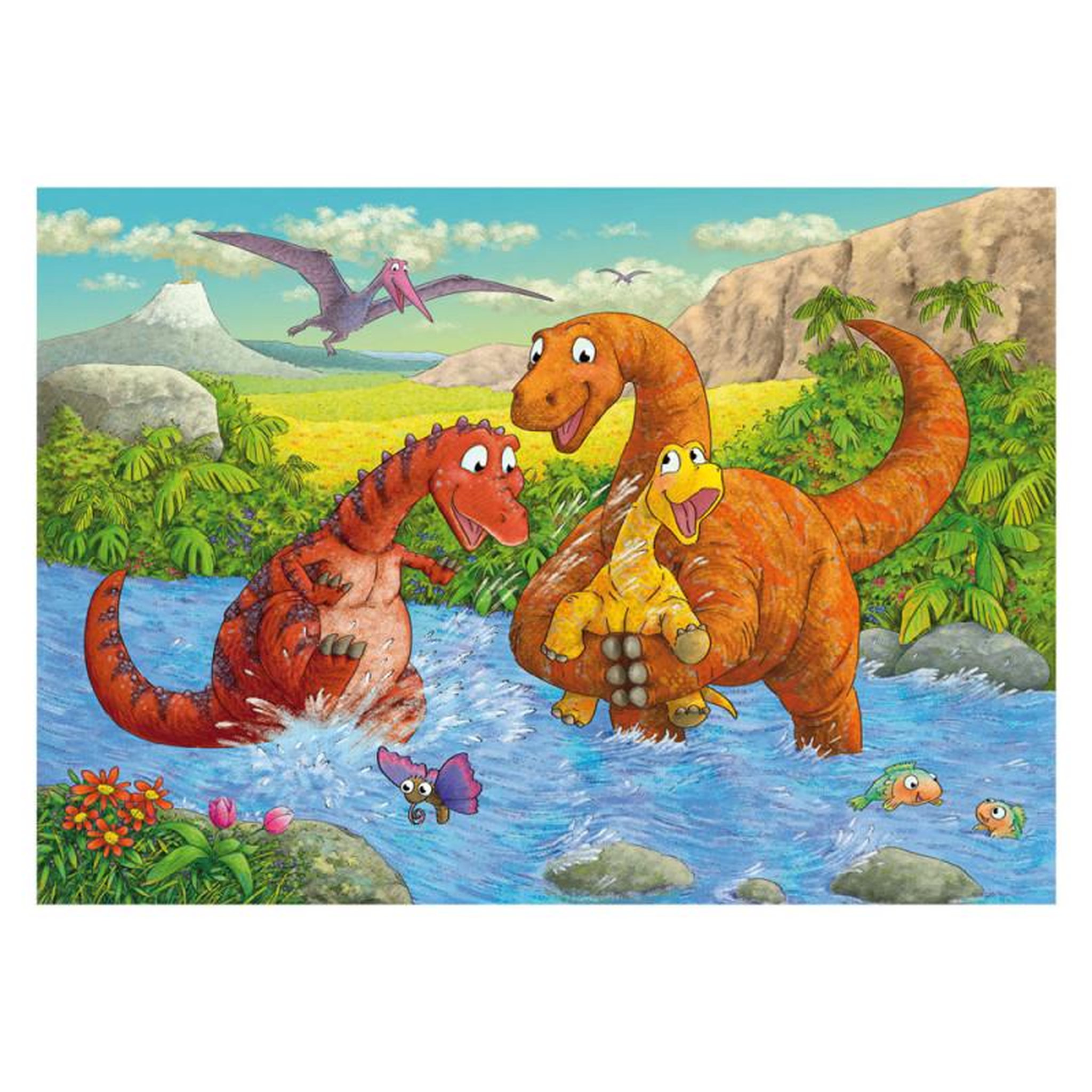 Voir la diapositive 2 : RAVENSBURGER Ravensburger - Jigsaw puzzle Playing Dinos, 2x24 pcs. 050307