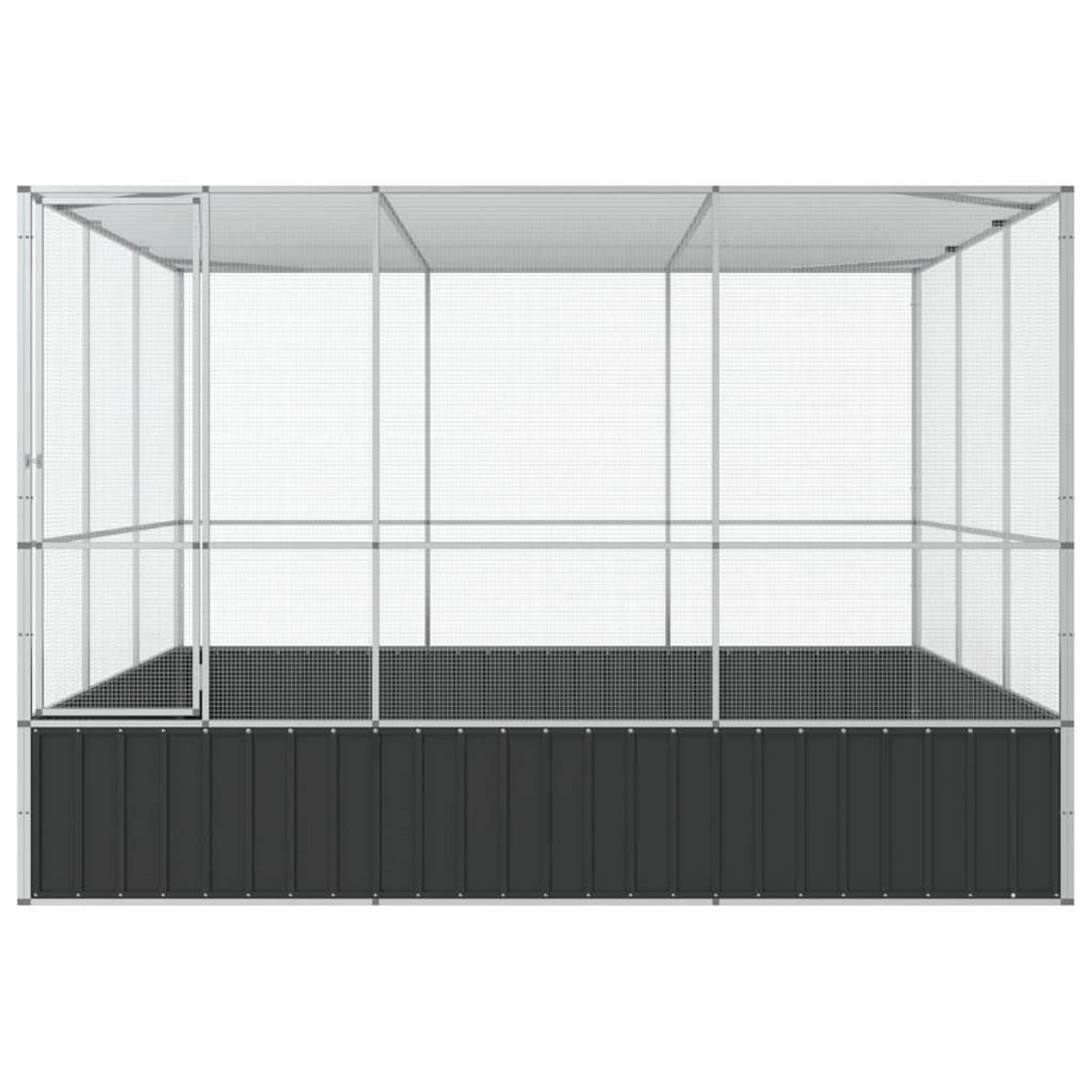 VIDAXL Voliere argente 311x307x212 cm acier