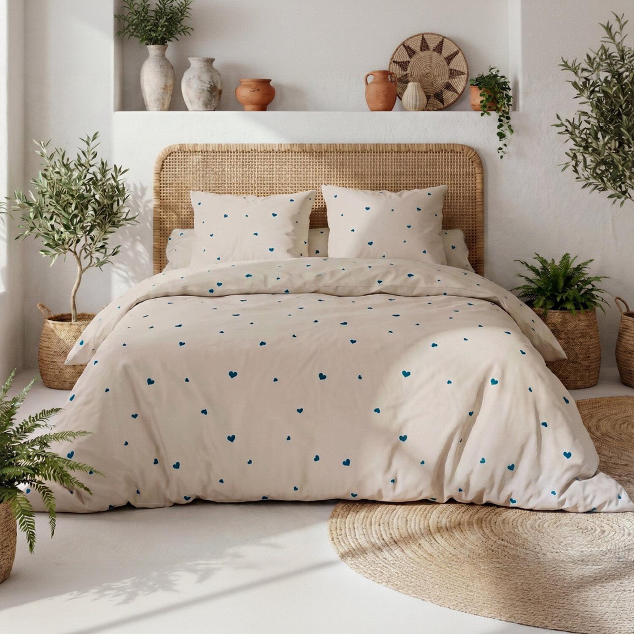 Voir la diapositive 3 : ATELIER DU COTON Parure housse de couette en coton 57 fils lamourelle