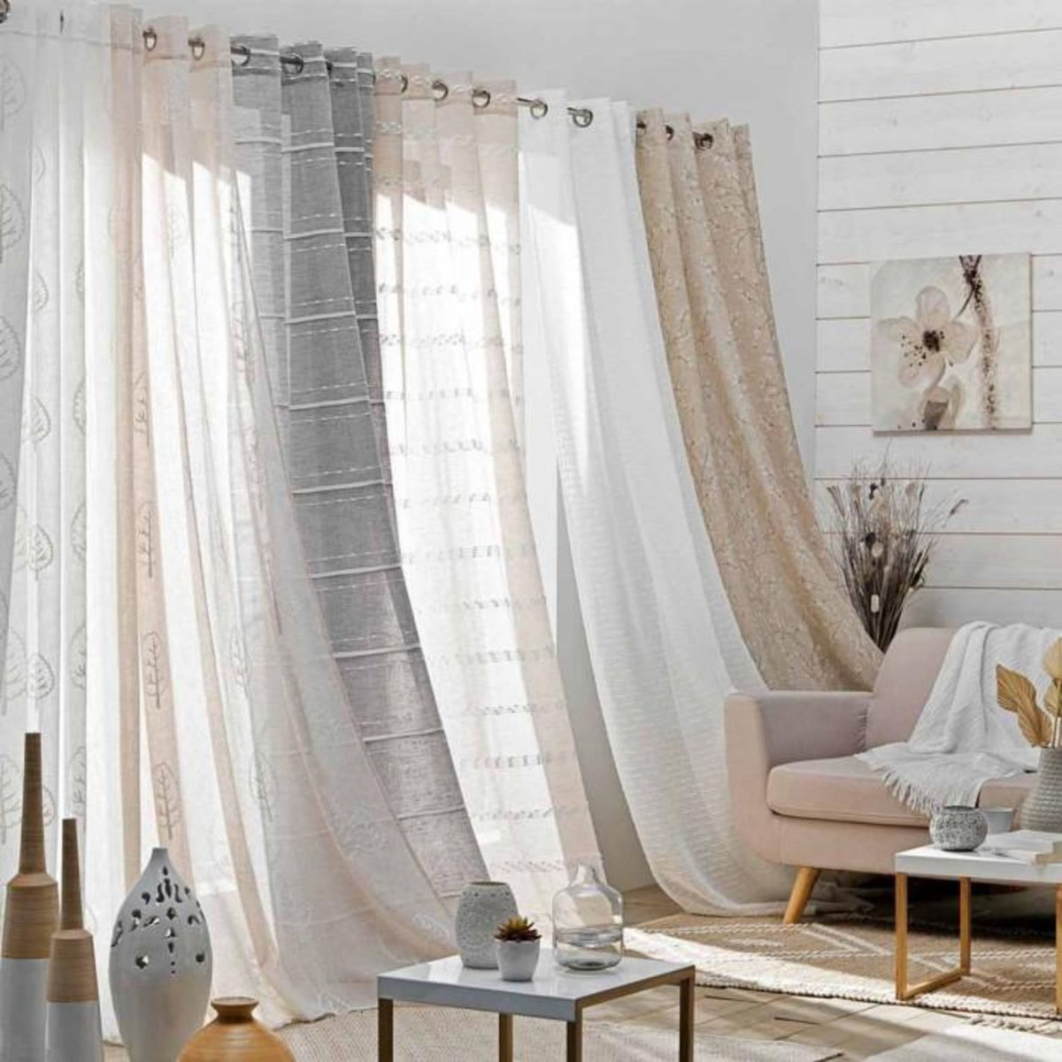 Paris Prix Rideau Voilage à Œillets  Zola  140x280cm Blanc