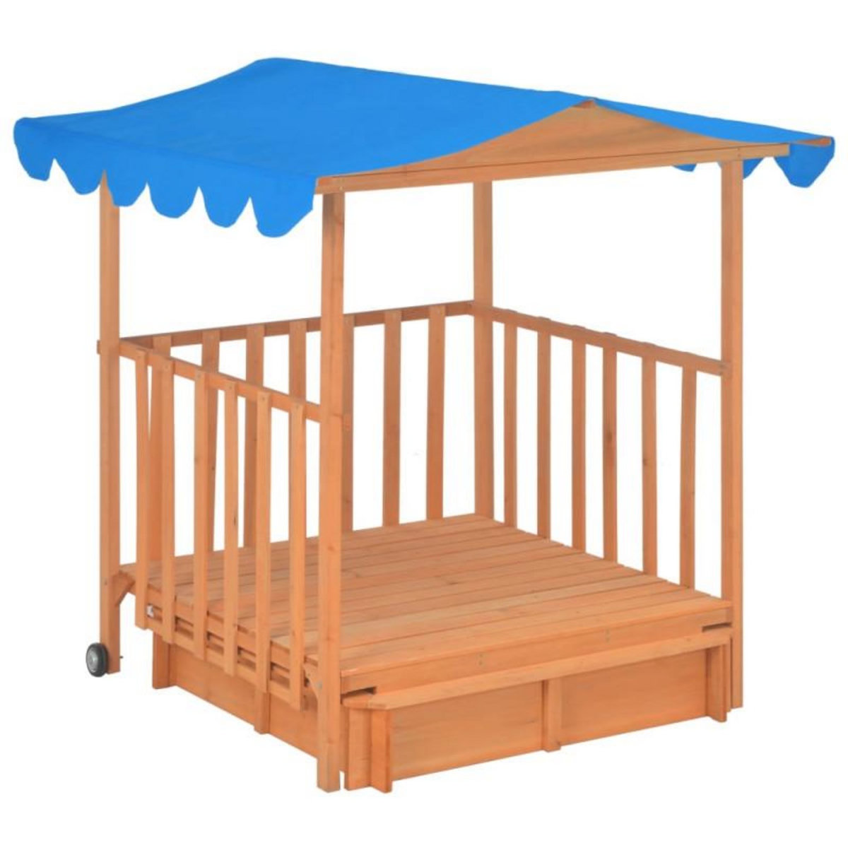 VIDAXL Maison de jeu d enfants et bac à sable Bois de sapin Bleu UV50