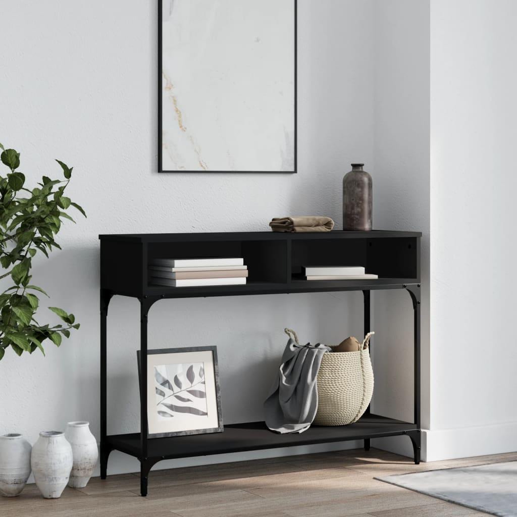 VIDAXL Table console noir 100x30,5x75 cm bois d'ingenierie