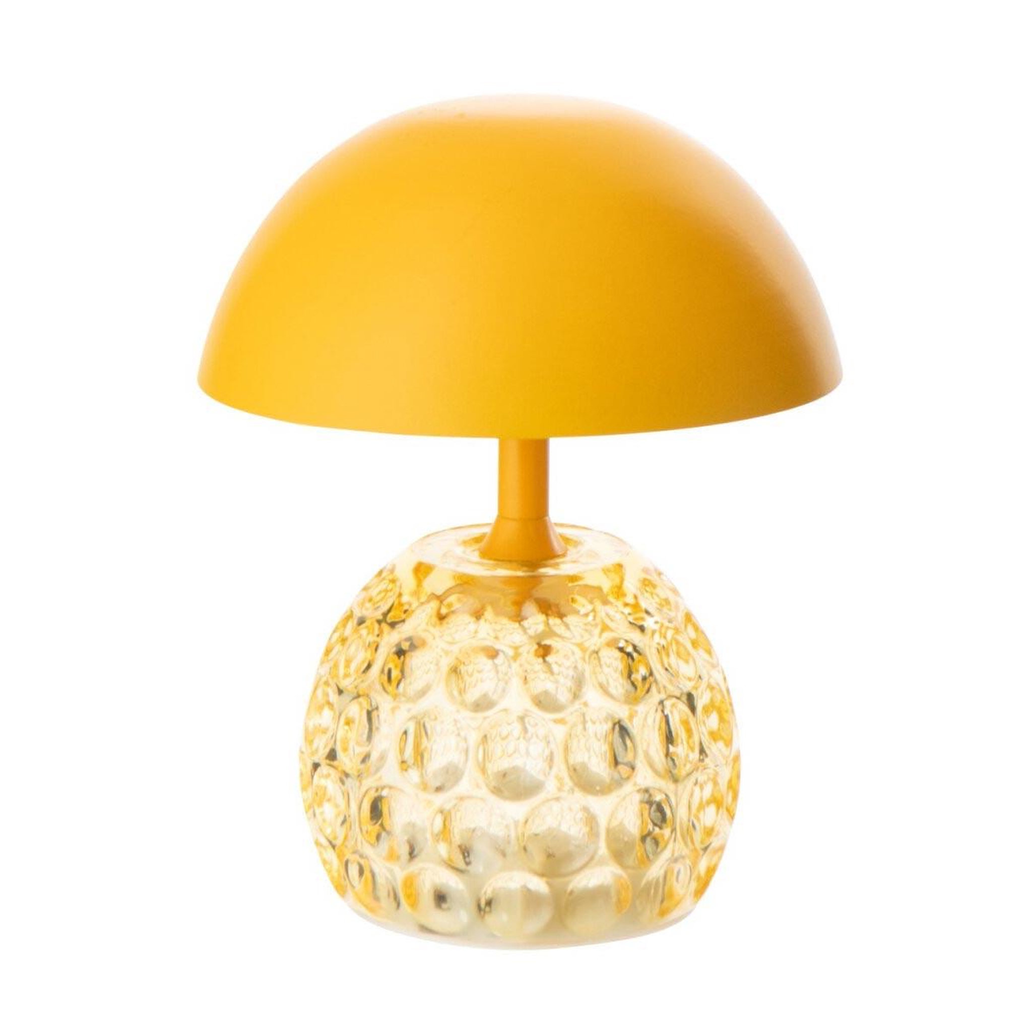 J-LINE Lampe à poser led champignon  fungo  15cm jaune