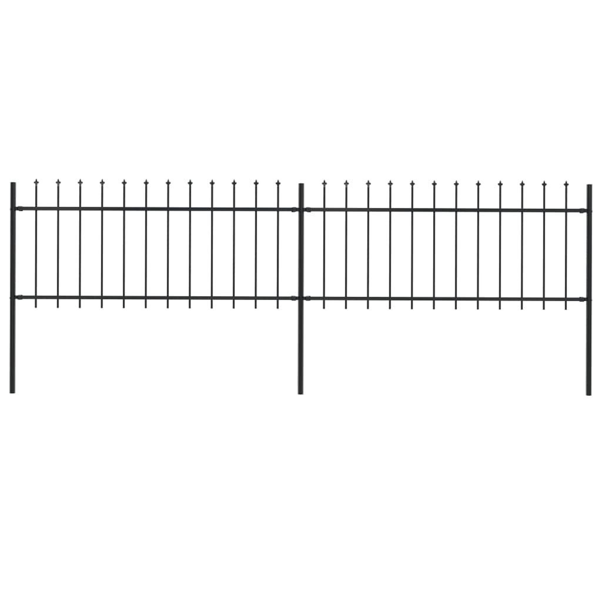 Voir la diapositive 1 : VIDAXL Cloture de jardin avec dessus en lance Acier 3,4x0,8 m Noir