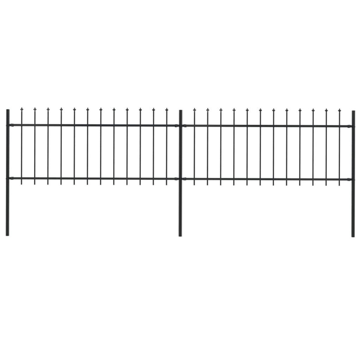 VIDAXL Cloture de jardin avec dessus en lance Acier 3,4x0,8 m Noir