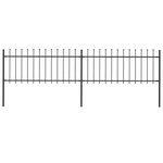 VIDAXL Cloture de jardin avec dessus en lance Acier 3,4x0,8 m Noir