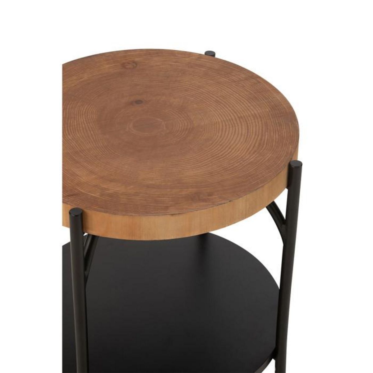Paris Prix Table d'Appoint Avec Étagère  Mia  50cm Naturel & Noir