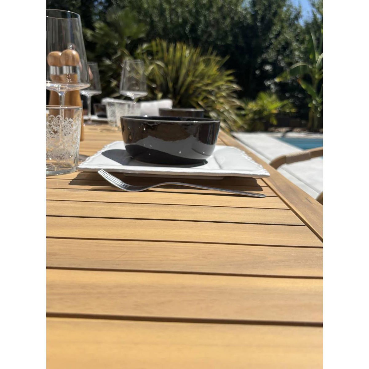 Paris Prix Ensemble Table de Jardin & 6 Fauteuils  Serena  170cm Naturel