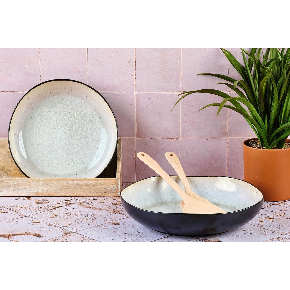 BJORN Corbeille à fruits IRIS Ø27,5cm et Ø32,5cm - 2 pièces - Blanc ivoire