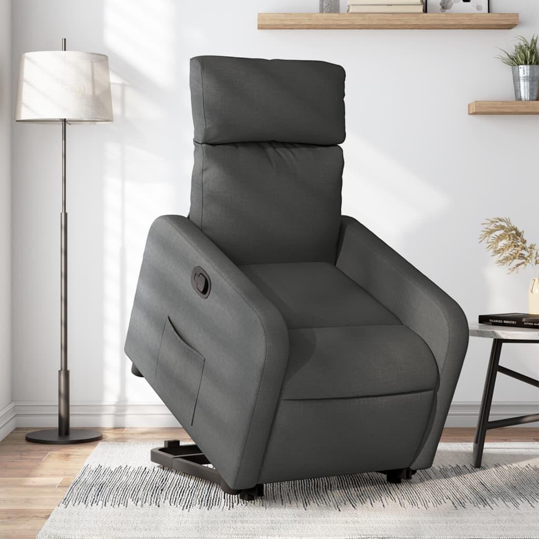 VIDAXL Fauteuil inclinable Gris fonce Tissu