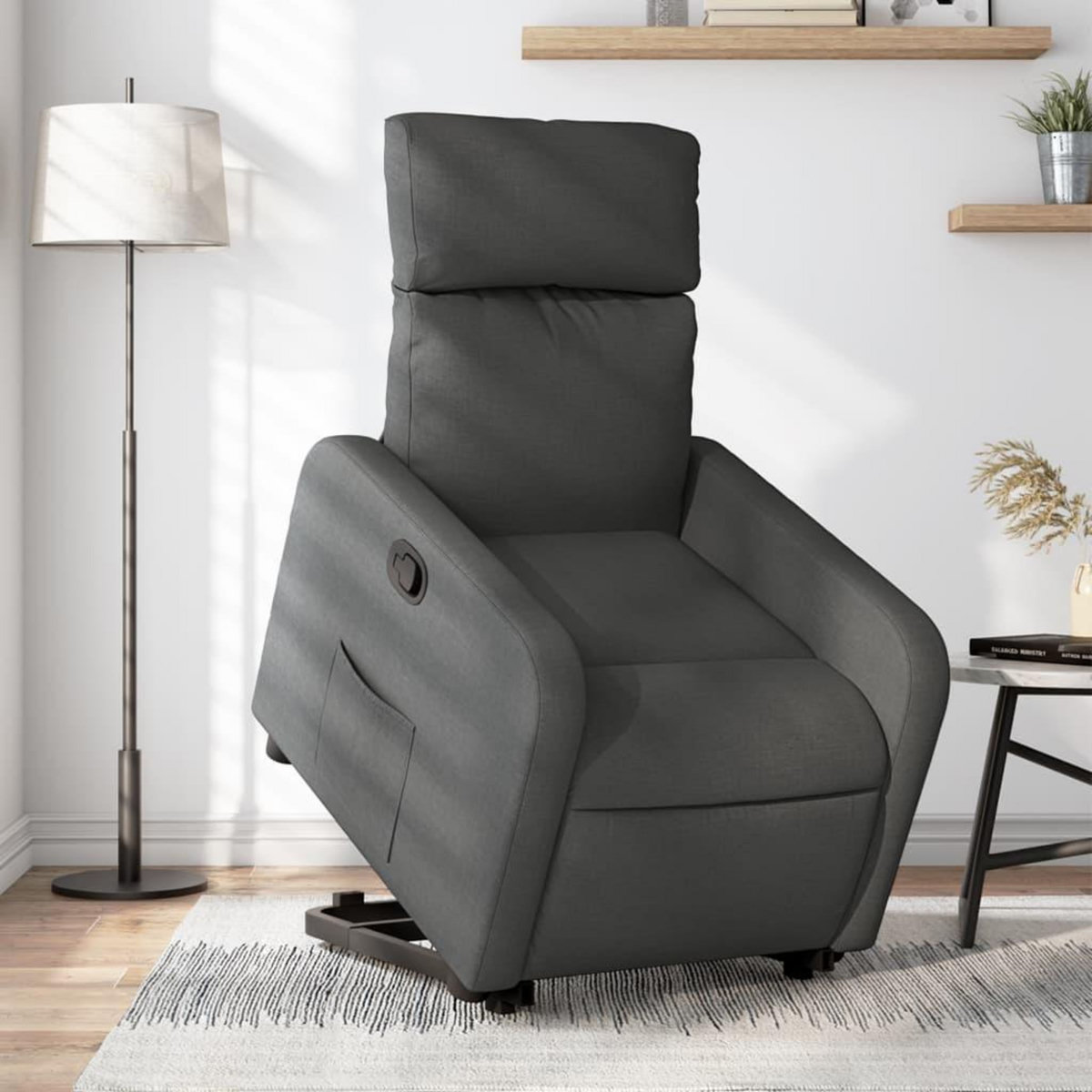 VIDAXL Fauteuil inclinable Gris fonce Tissu