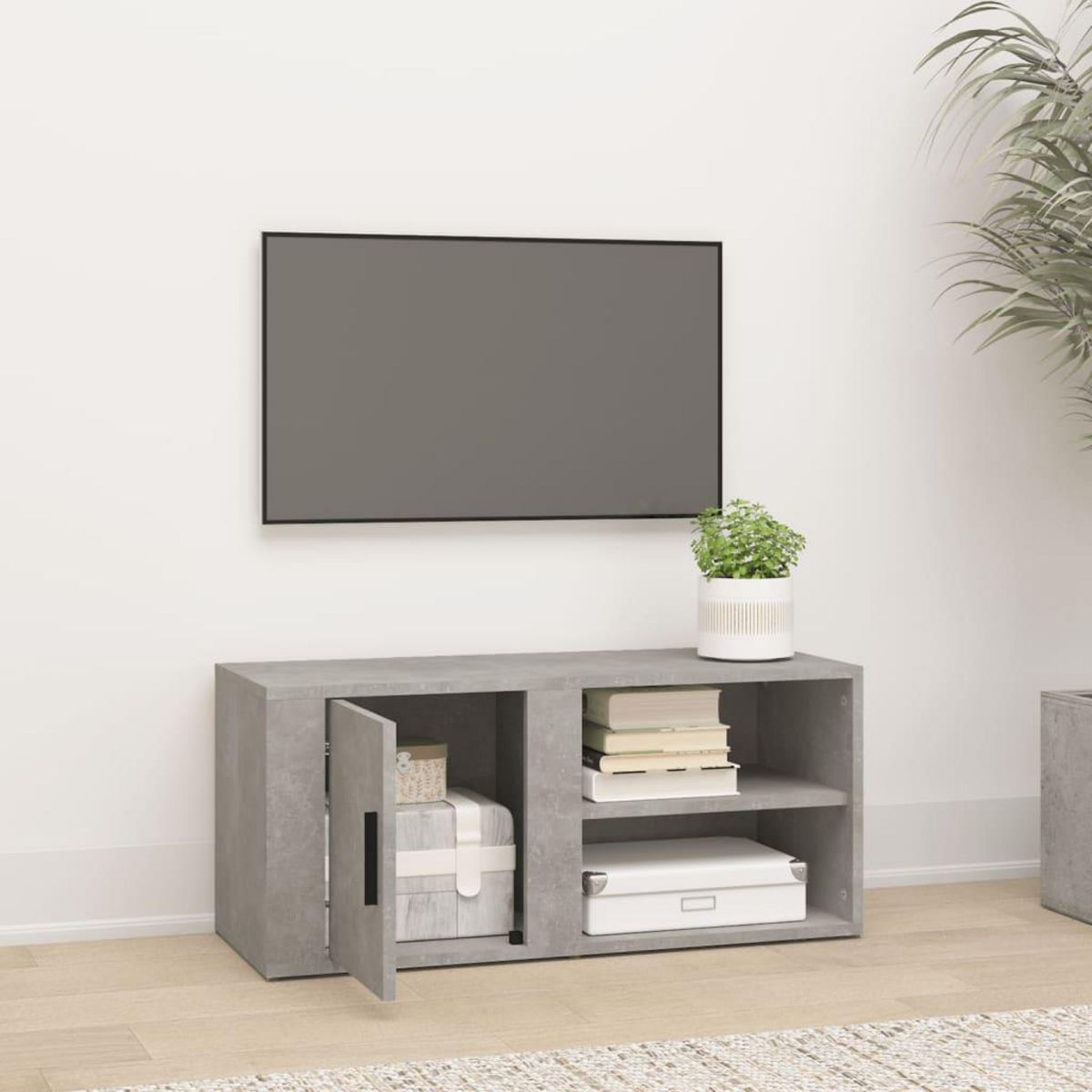 VIDAXL Meuble TV Gris beton 80x31,5x36 cm Bois d'ingenierie
