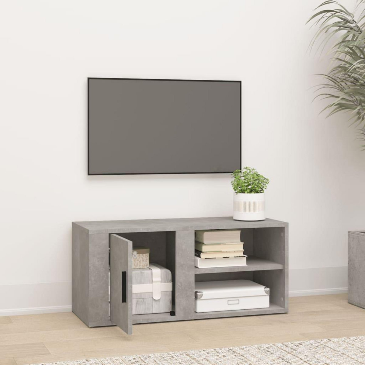 VIDAXL Meuble TV Gris beton 80x31,5x36 cm Bois d'ingenierie