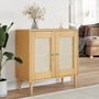 Voir la diapositive 1 : VIDAXL Buffet SENJA aspect rotin marron 80x35x80 cm bois massif de pin