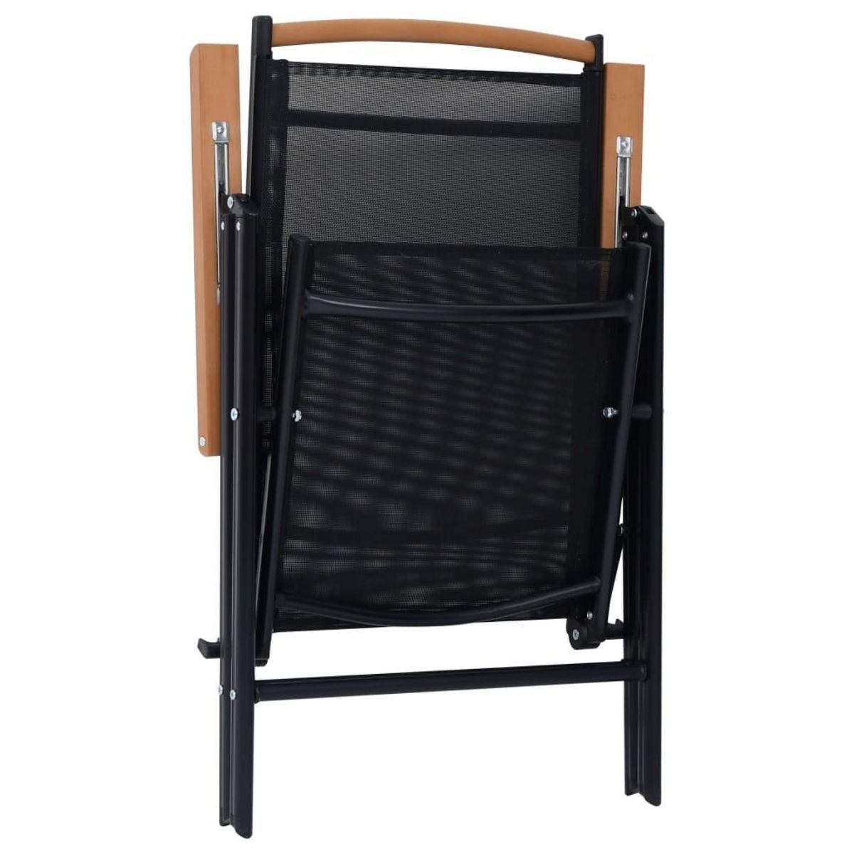 VIDAXL Chaises de jardin pliables lot de 2 aluminium et textilene noir