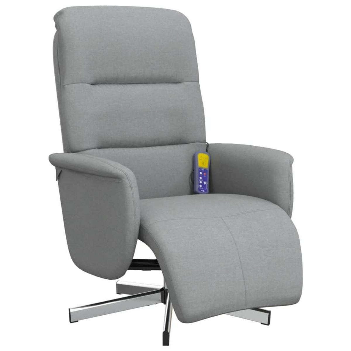 VIDAXL Fauteuil inclinable de massage et repose-pieds gris clair tissu